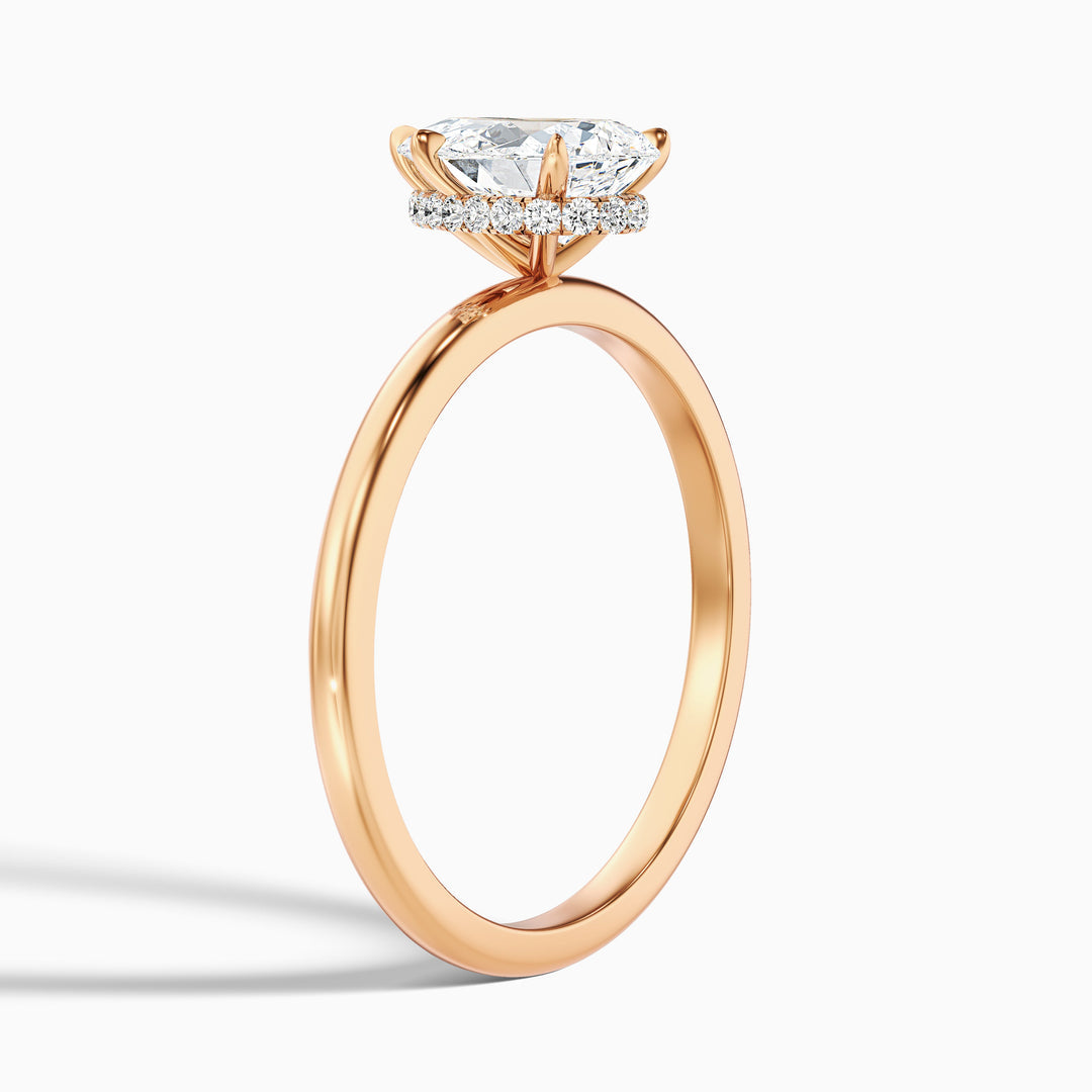 Damini Pear Cut Hidden Halo Lab Grown Diamond Ring