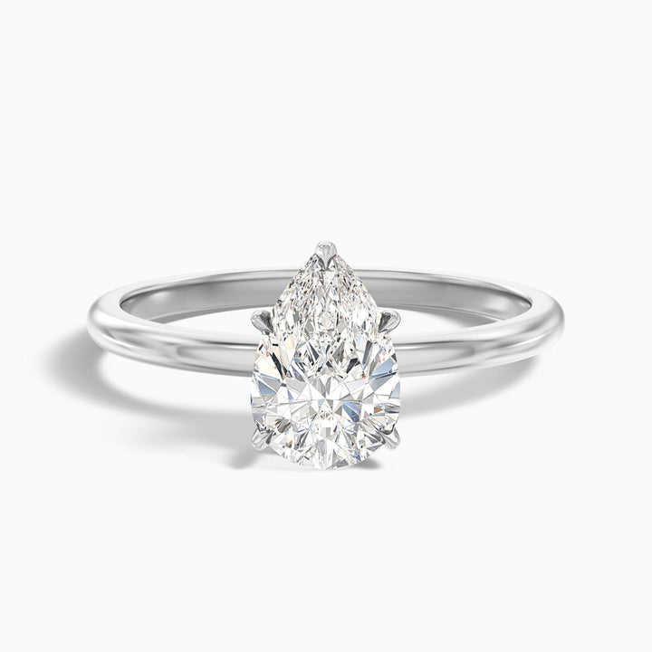 Damini Pear Cut Hidden Halo Lab Grown Diamond Ring