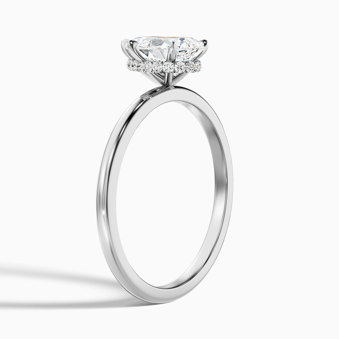 Damini Pear Cut Hidden Halo Lab Grown Diamond Ring