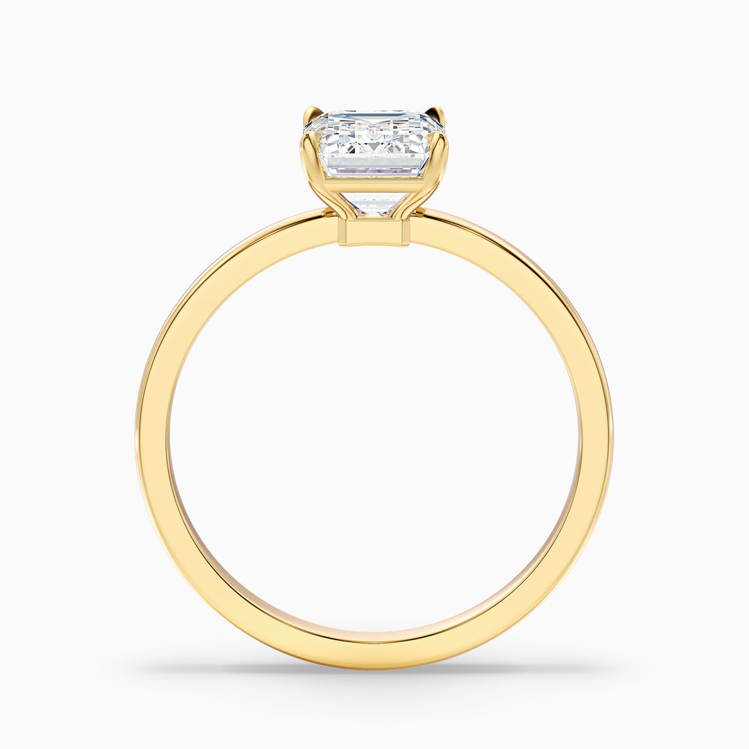Jiani Emerald Cut Low Profile Solitaire Lab Grown Diamond Ring