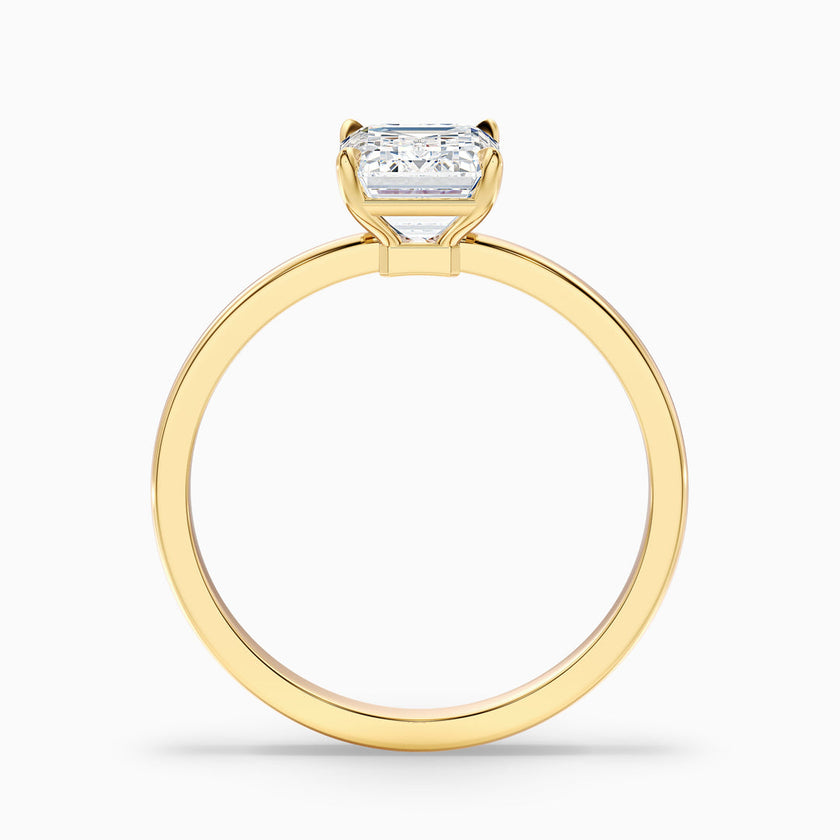 Jiani Emerald Cut Low Profile Solitaire Lab Grown Diamond Ring