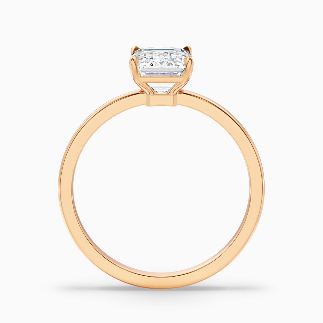 Jiani Emerald Cut Low Profile Solitaire Lab Grown Diamond Ring