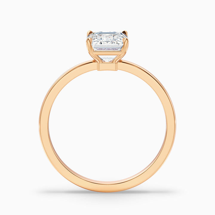 Jiani Emerald Cut Low Profile Solitaire Lab Grown Diamond Ring