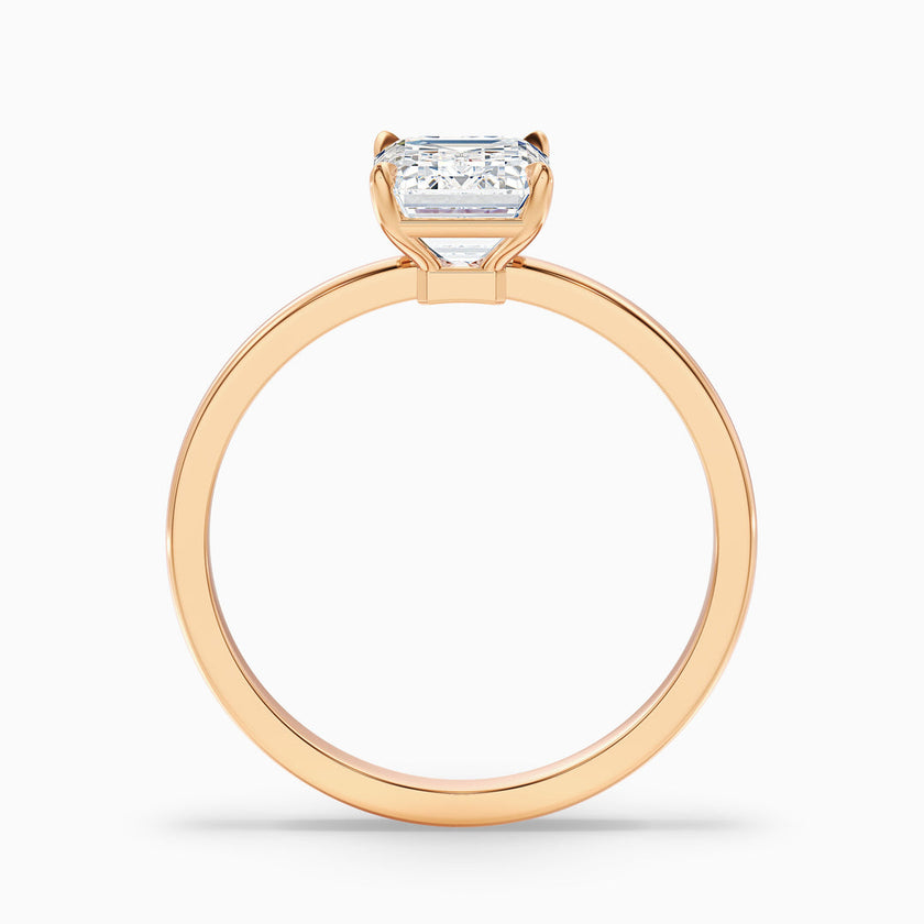 Jiani Emerald Cut Low Profile Solitaire Lab Grown Diamond Ring