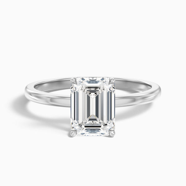 Jiani Emerald Cut Low Profile Solitaire Lab Grown Diamond Ring