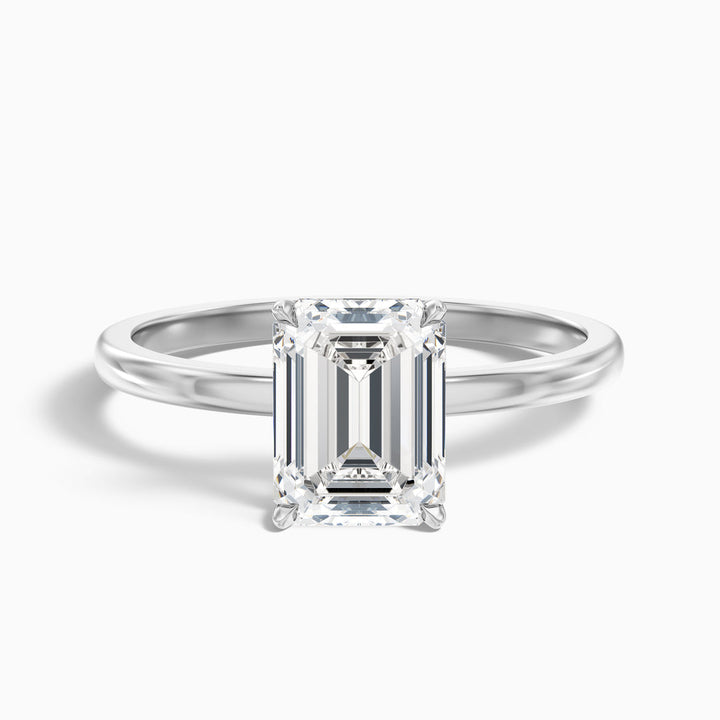 Jiani Emerald Cut Low Profile Solitaire Lab Grown Diamond Ring