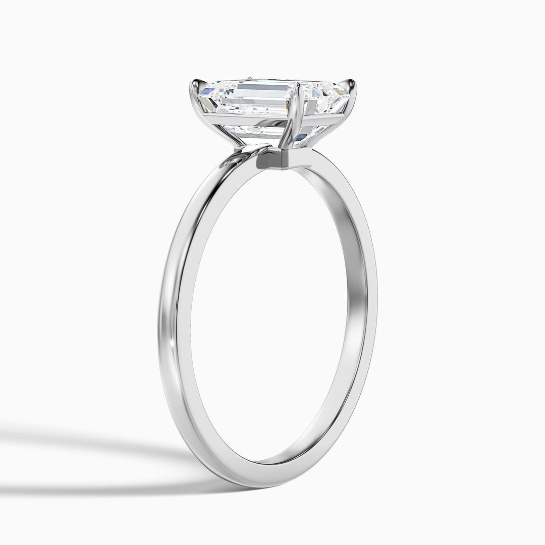 Jiani Emerald Cut Low Profile Solitaire Lab Grown Diamond Ring
