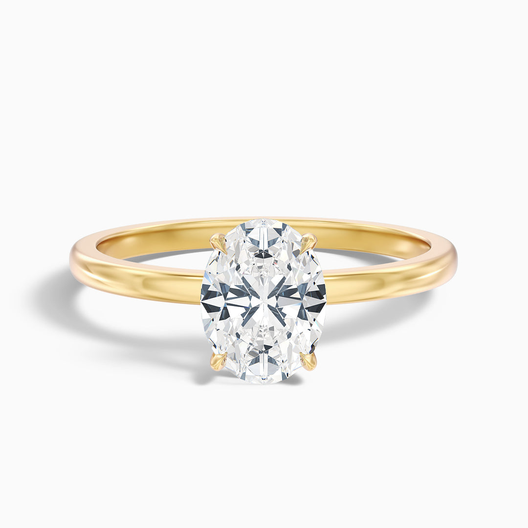 Florian Oval Cut Low Profile Solitaire Lab Grown Diamond Ring