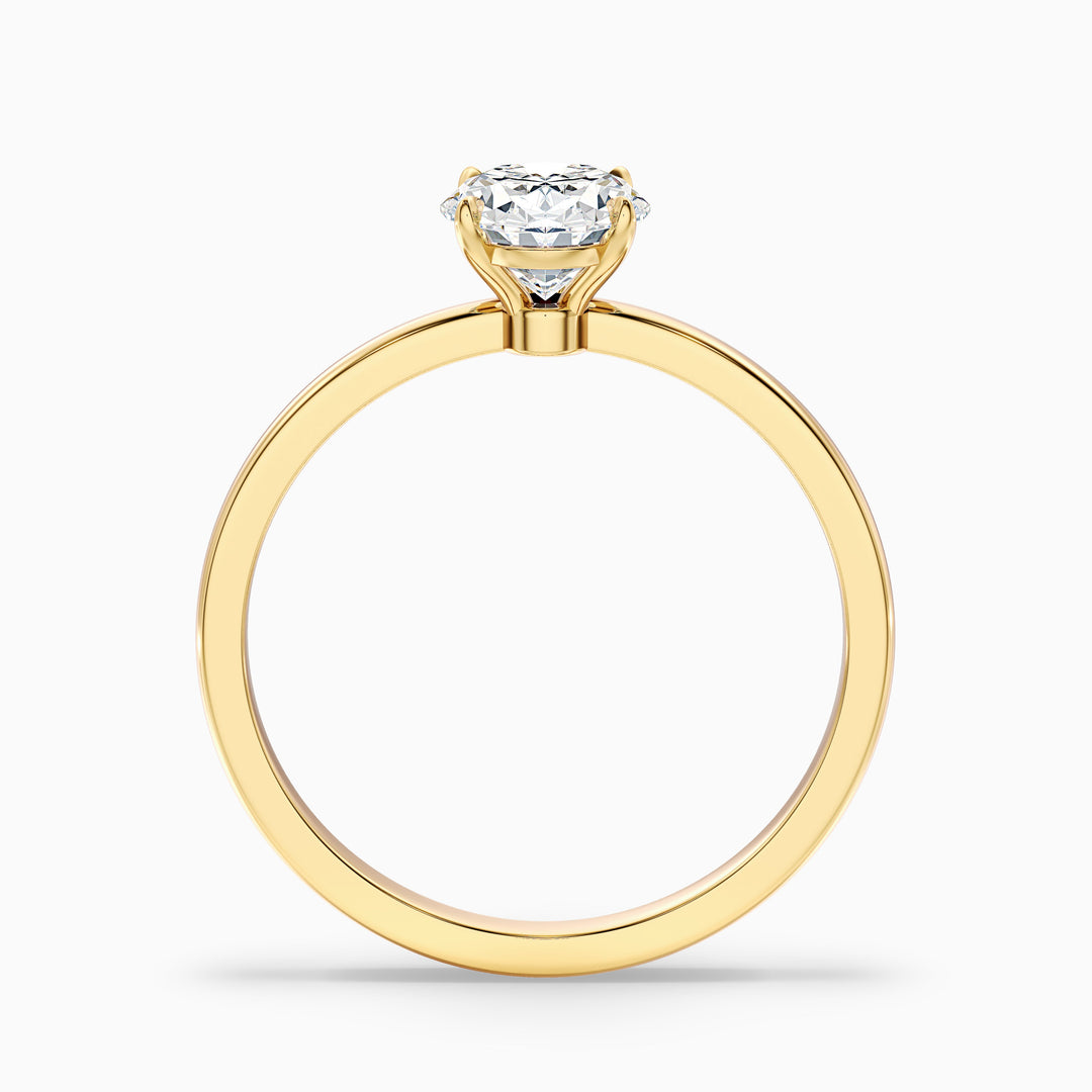 Florian Oval Cut Low Profile Solitaire Lab Grown Diamond Ring