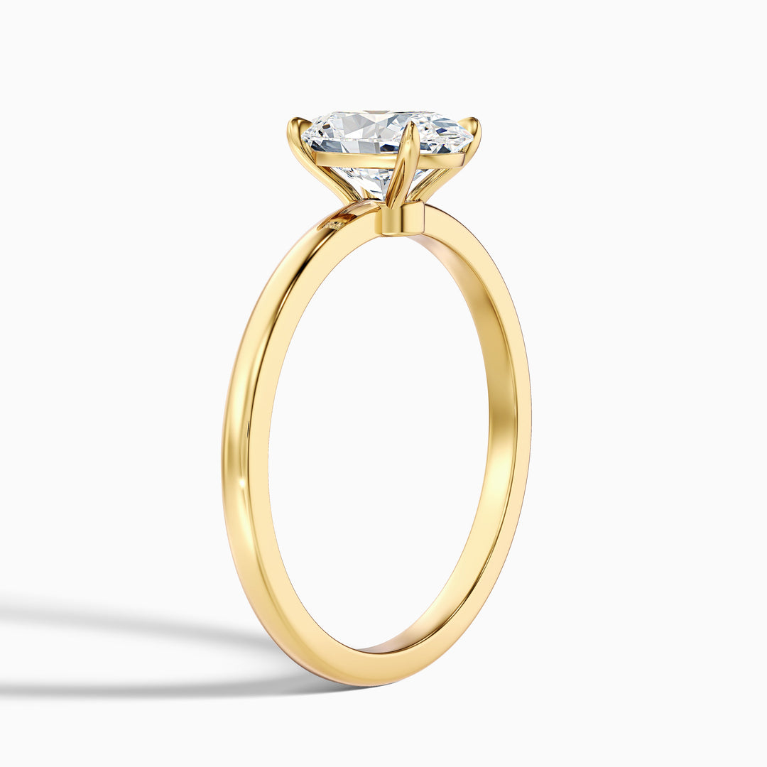 Florian Oval Cut Low Profile Solitaire Lab Grown Diamond Ring