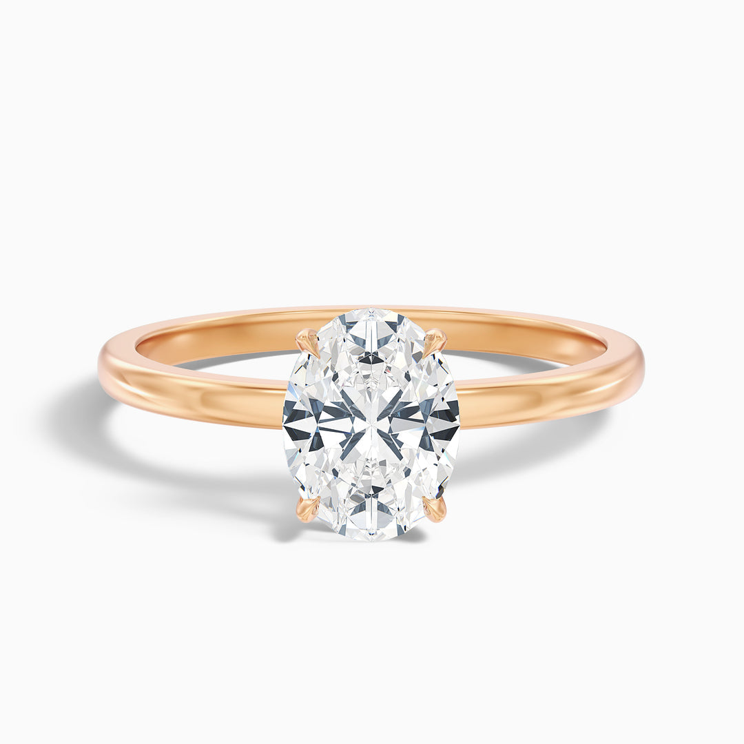Florian Oval Cut Low Profile Solitaire Lab Grown Diamond Ring