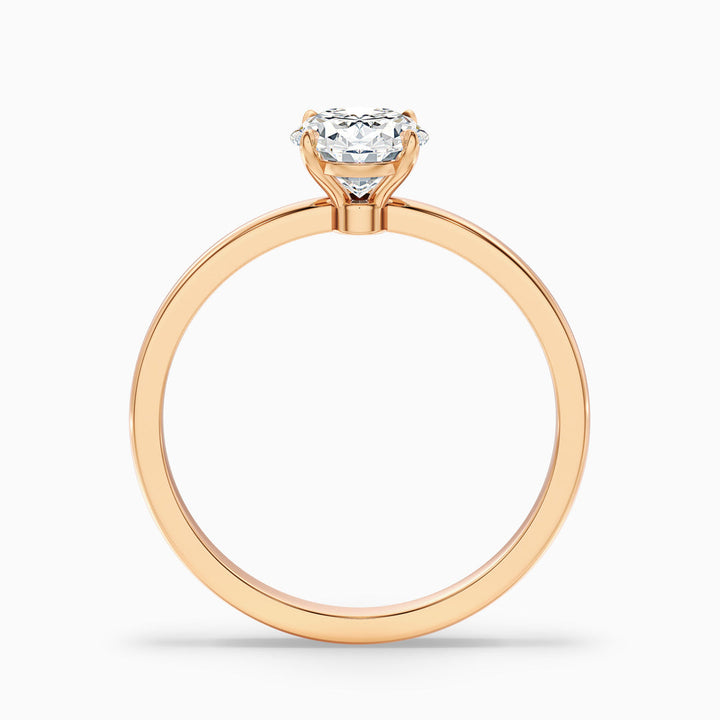 Florian Oval Cut Low Profile Solitaire Lab Grown Diamond Ring