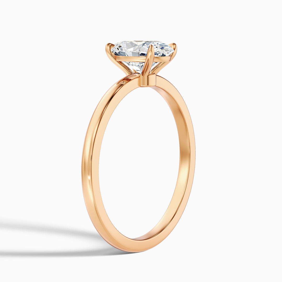 Florian Oval Cut Low Profile Solitaire Lab Grown Diamond Ring