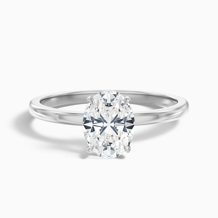 Florian Oval Cut Low Profile Solitaire Lab Grown Diamond Ring
