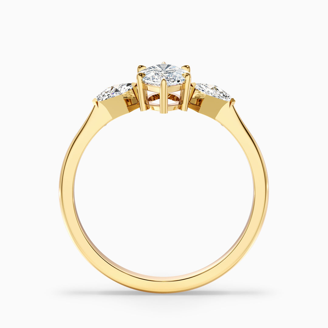Diana Marquise Cut Side Kite Cut Lab Grown Diamond Ring