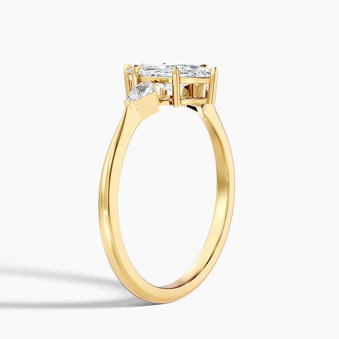 Diana Marquise Cut Side Kite Cut Lab Grown Diamond Ring