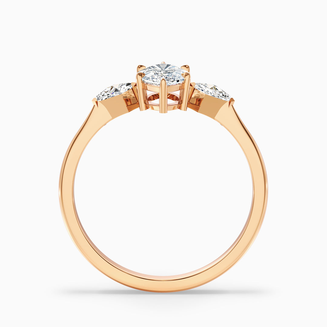 Diana Marquise Cut Side Kite Cut Lab Grown Diamond Ring