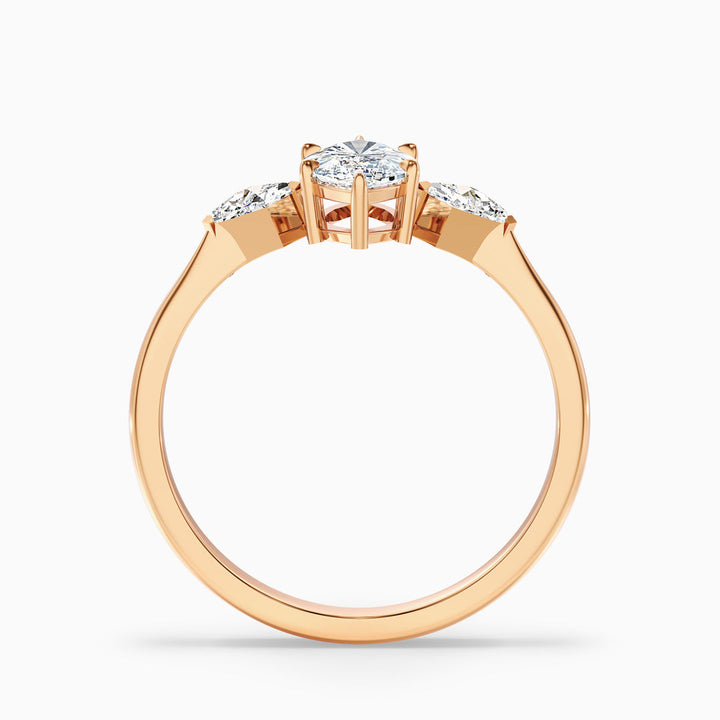 Diana Marquise Cut Side Kite Cut Lab Grown Diamond Ring