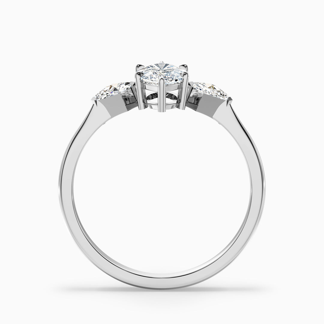 Diana Marquise Cut Side Kite Cut Lab Grown Diamond Ring