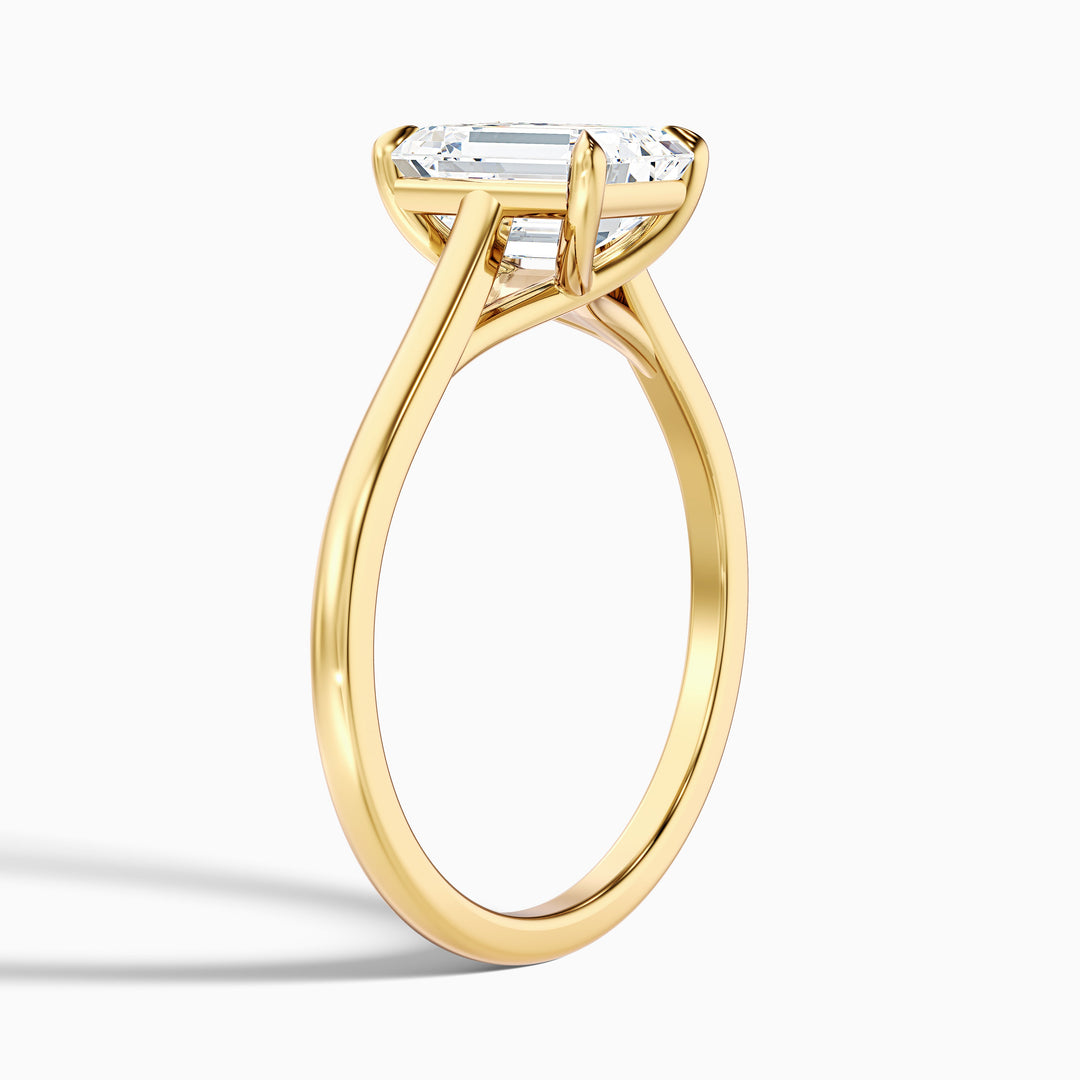 Lillian Emerald Cut Solitaire Lab Grown Diamond Ring