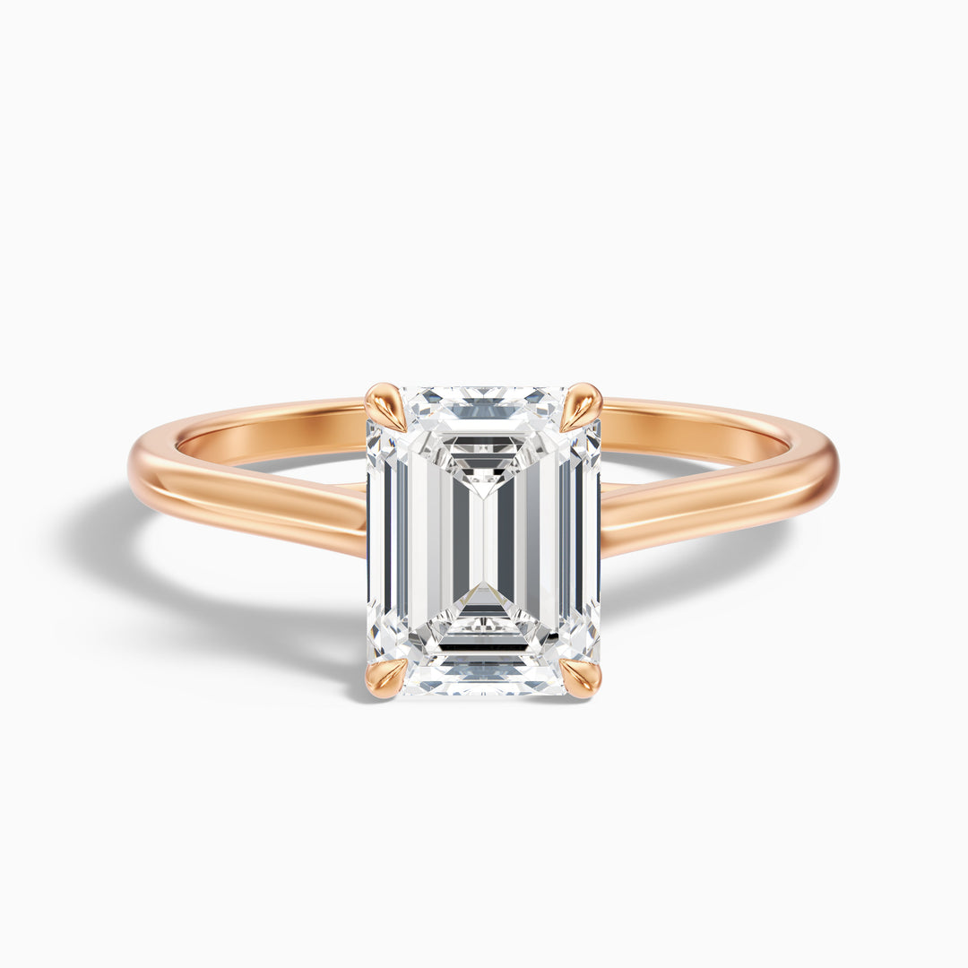 Lillian Emerald Cut Solitaire Lab Grown Diamond Ring