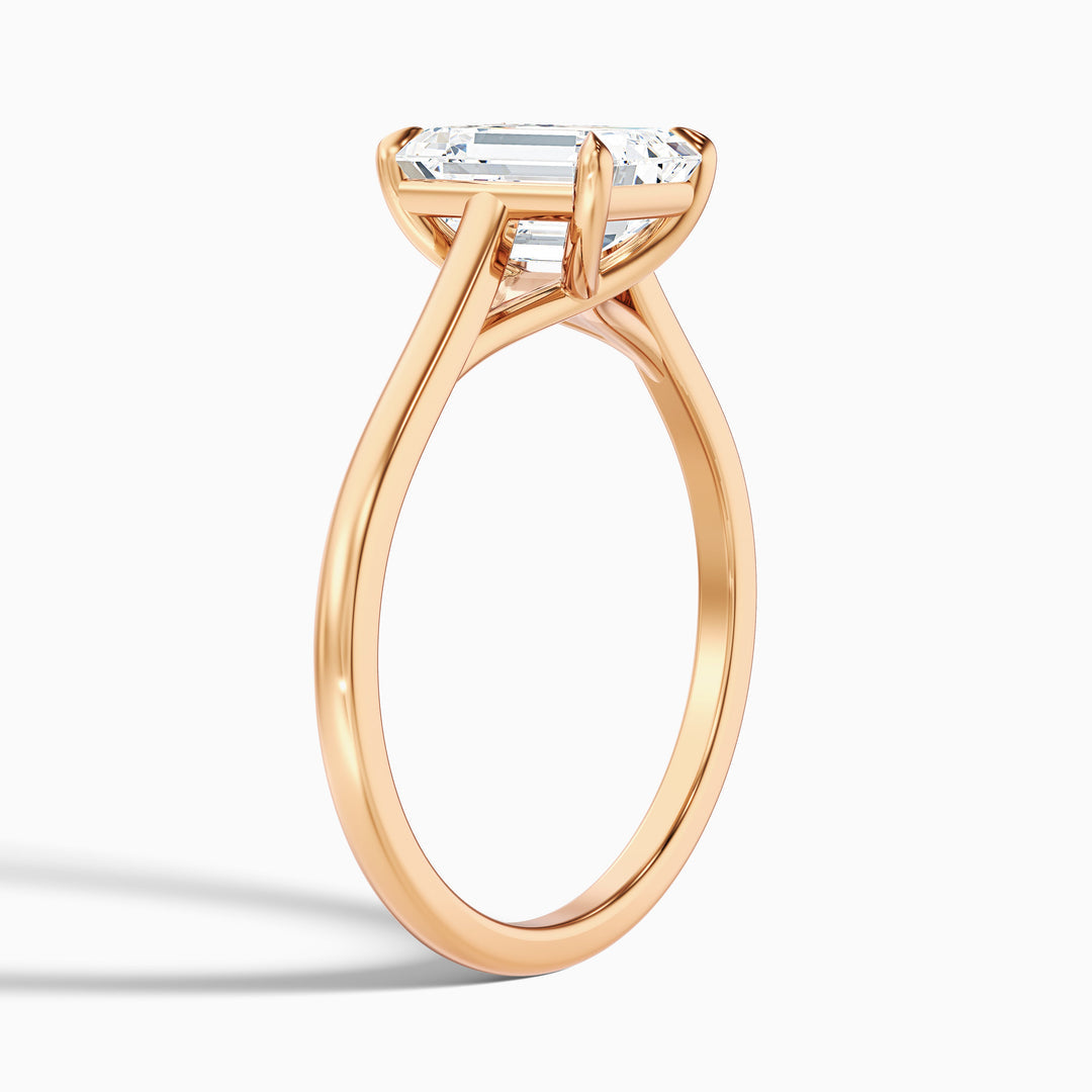 Lillian Emerald Cut Solitaire Lab Grown Diamond Ring