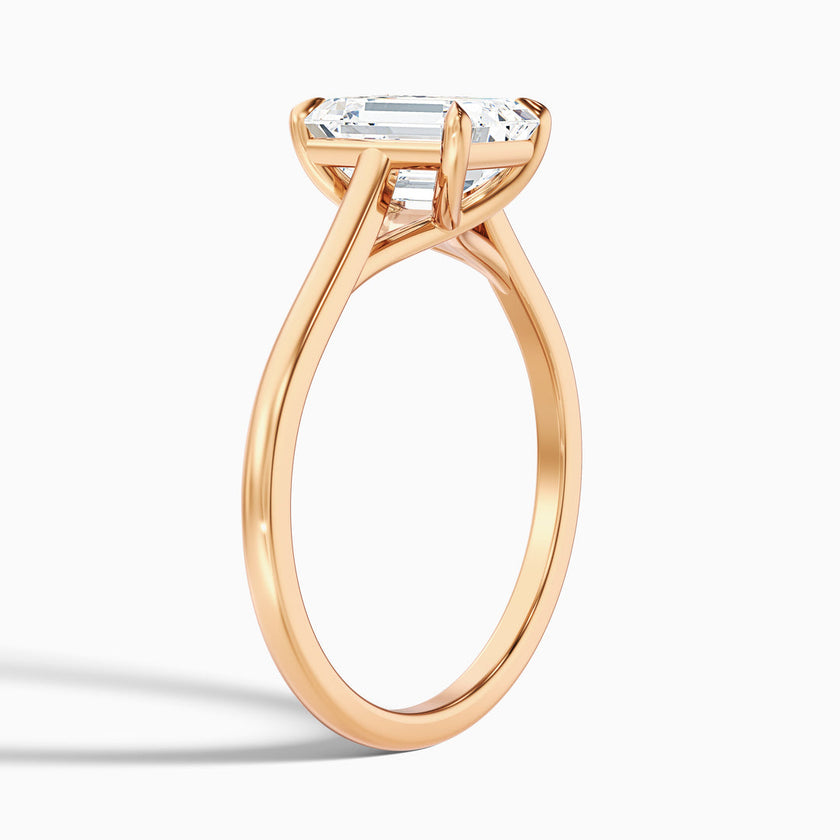 Lillian Emerald Cut Solitaire Lab Grown Diamond Ring
