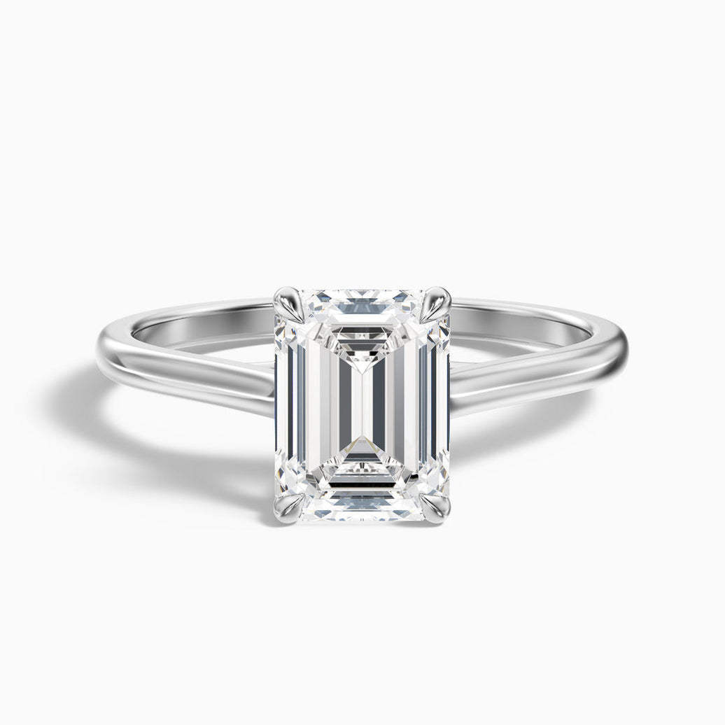Lillian Emerald Cut Solitaire Lab Grown Diamond Ring