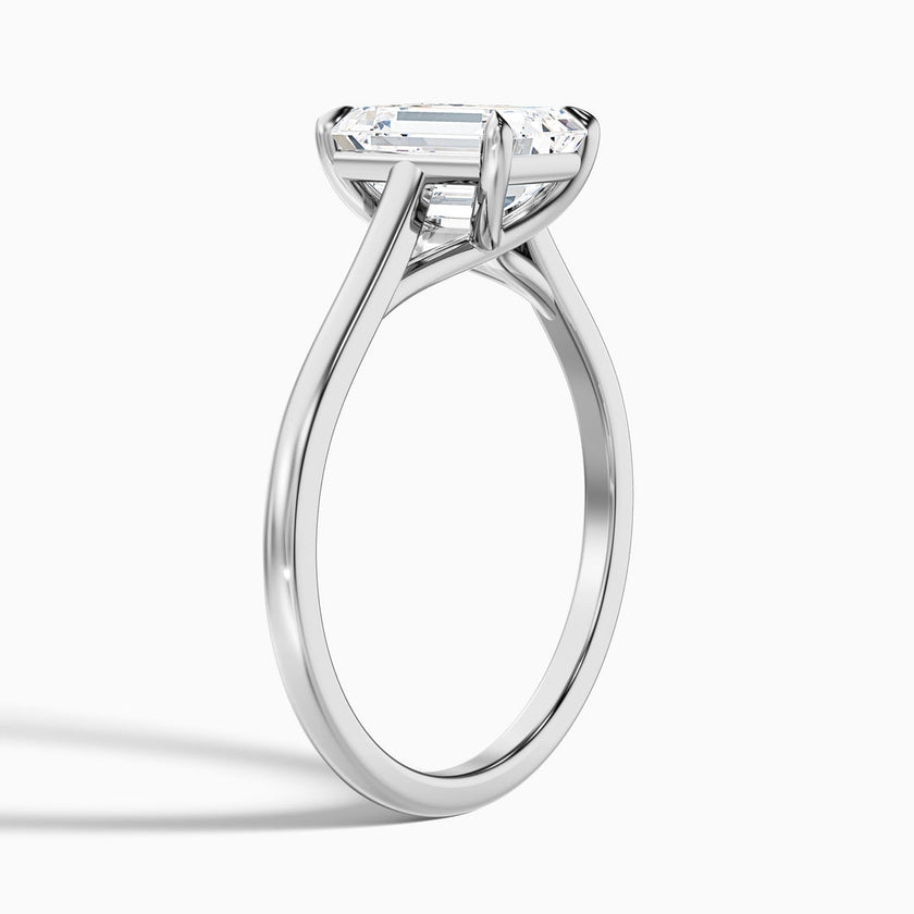Lillian Emerald Cut Solitaire Lab Grown Diamond Ring
