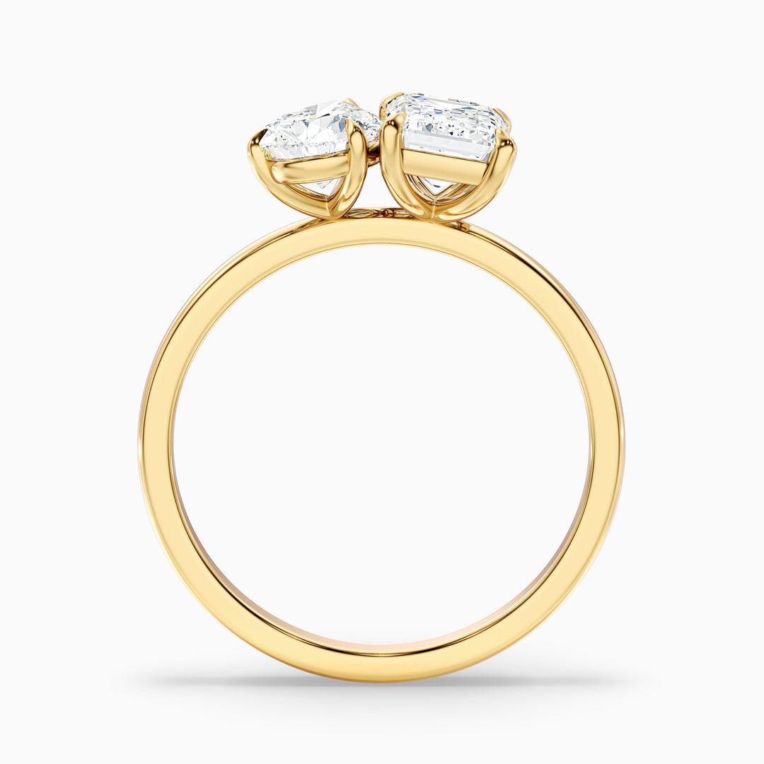 Moonlight Toi Et Moi Engagement Ring With Pear and Emerald Two Stone Lab Grown Diamond