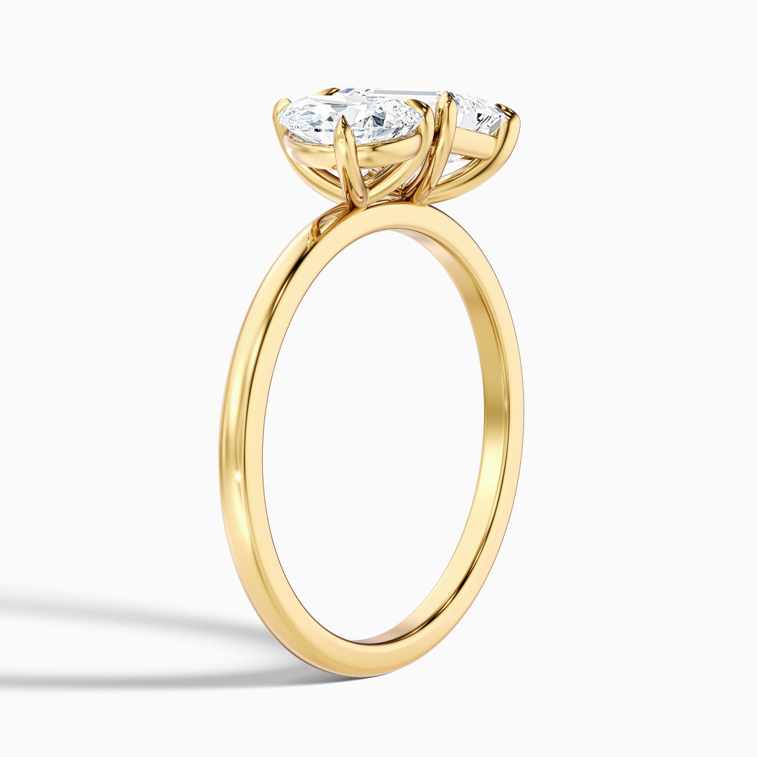 Moonlight Toi Et Moi Engagement Ring With Pear and Emerald Two Stone Lab Grown Diamond