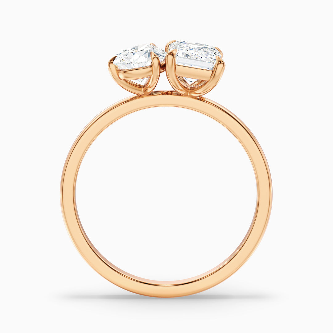 Moonlight Toi Et Moi Engagement Ring With Pear and Emerald Two Stone Lab Grown Diamond