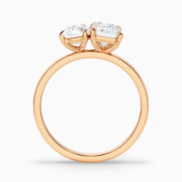 Moonlight Toi Et Moi Engagement Ring With Pear and Emerald Two Stone Lab Grown Diamond