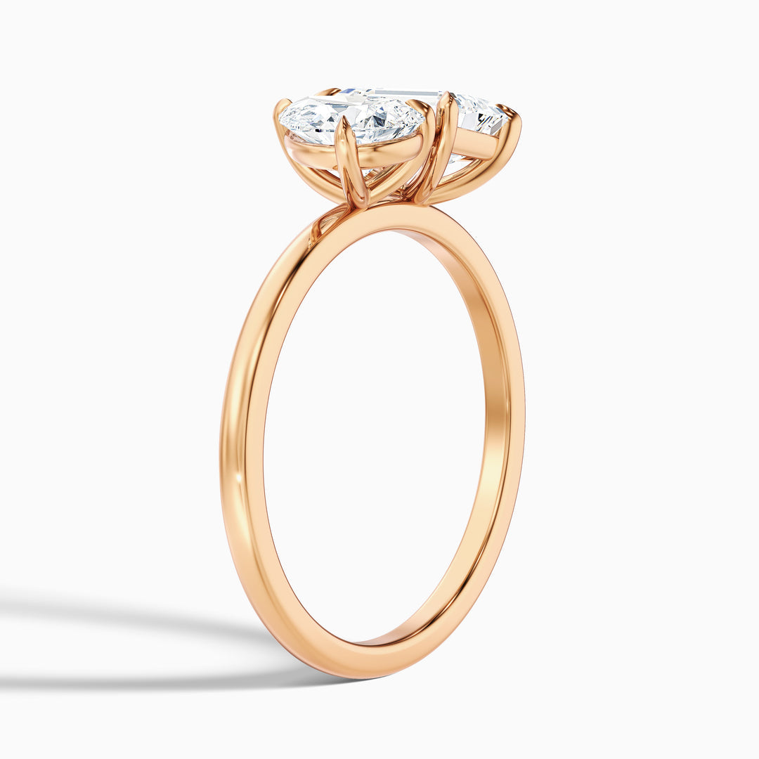 Moonlight Toi Et Moi Engagement Ring With Pear and Emerald Two Stone Lab Grown Diamond