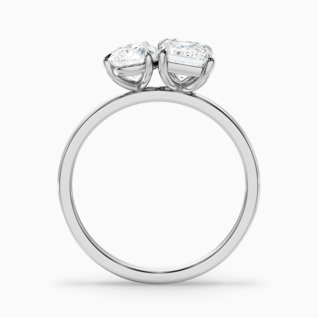 Moonlight Toi Et Moi Engagement Ring With Pear and Emerald Two Stone Lab Grown Diamond