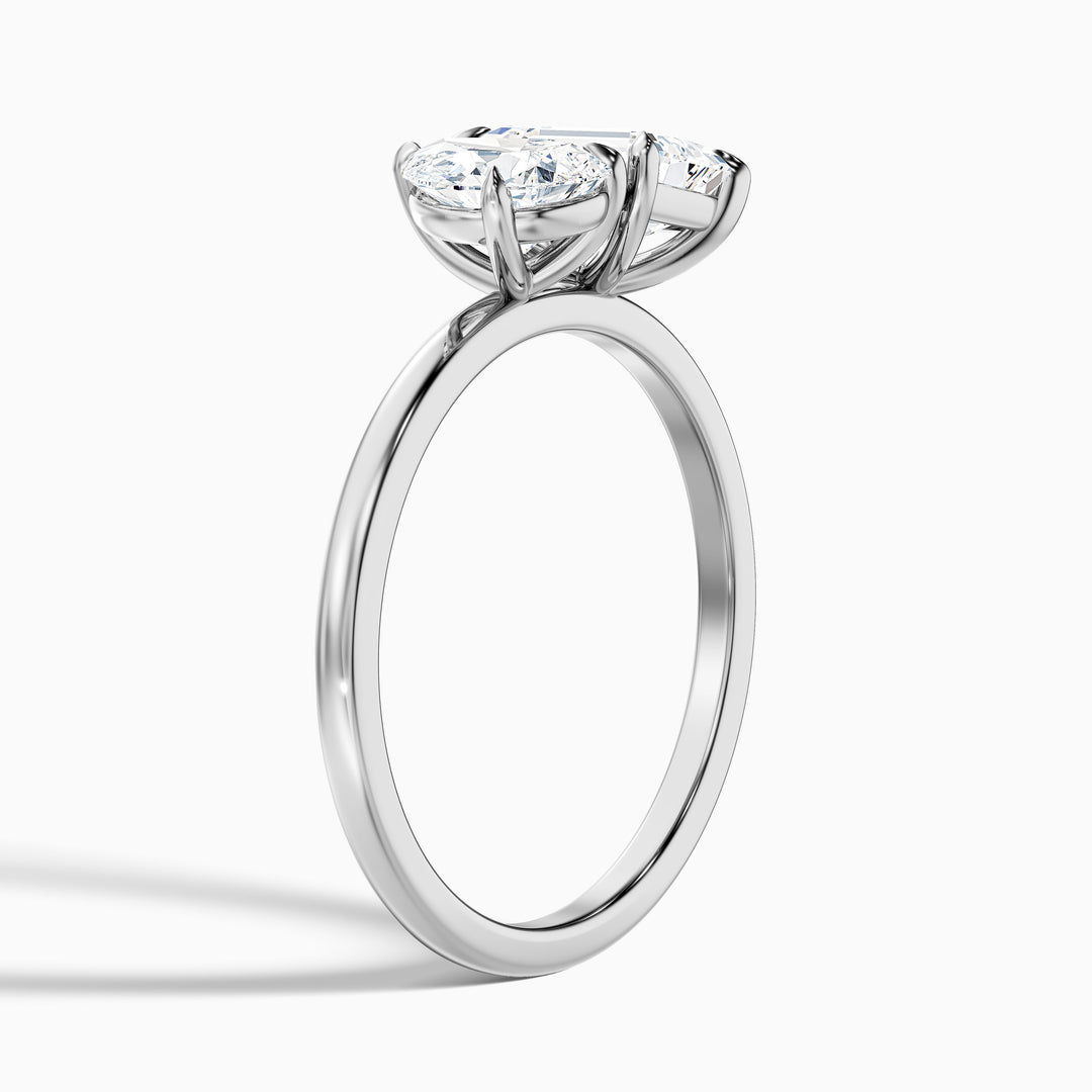 Moonlight Toi Et Moi Engagement Ring With Pear and Emerald Two Stone Lab Grown Diamond
