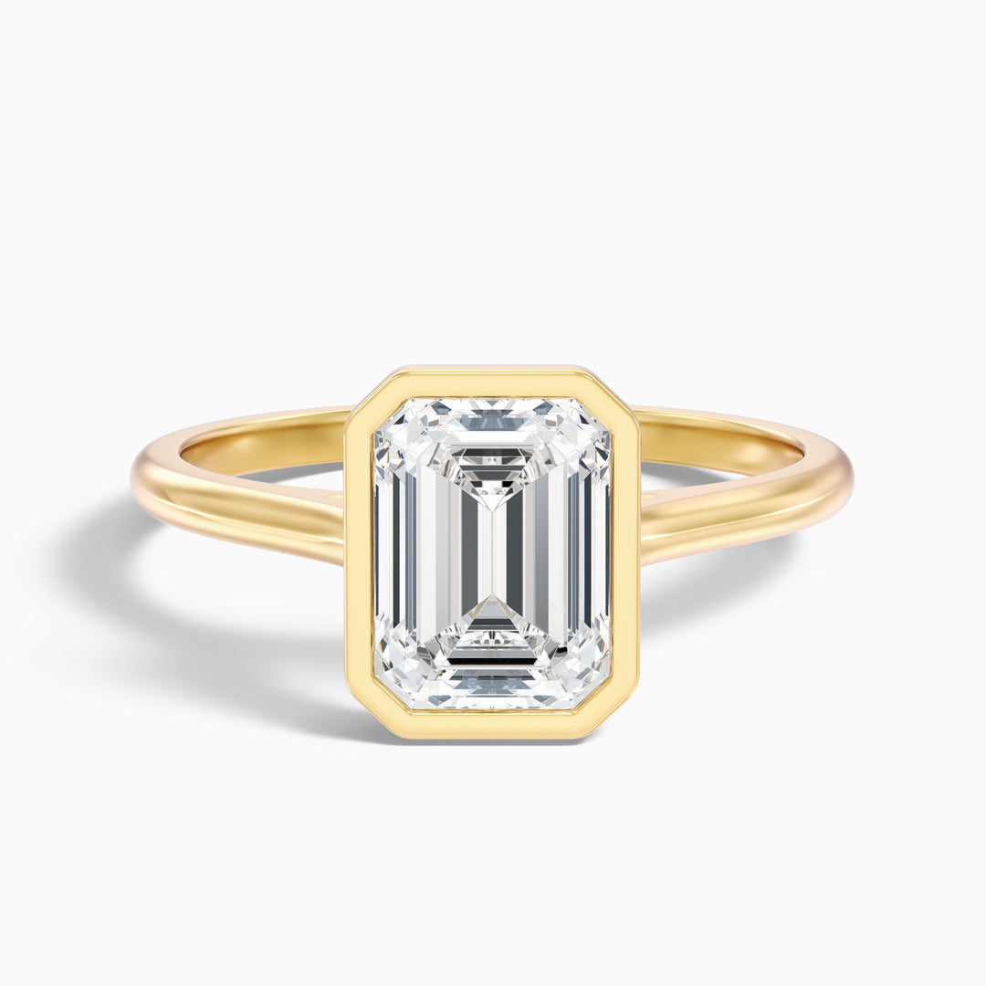 Dalia Emerald Cut Bezel Set Lab Grown Diamond Ring
