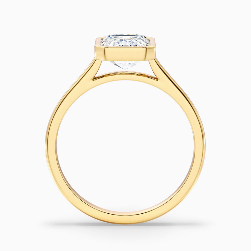 Dalia Emerald Cut Bezel Set Lab Grown Diamond Ring