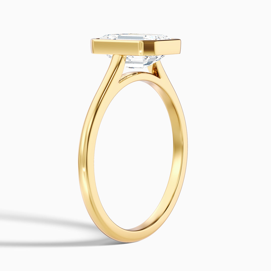 Dalia Emerald Cut Bezel Set Lab Grown Diamond Ring