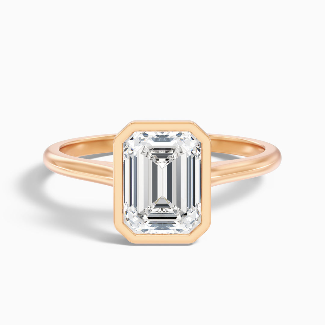 Dalia Emerald Cut Bezel Set Lab Grown Diamond Ring
