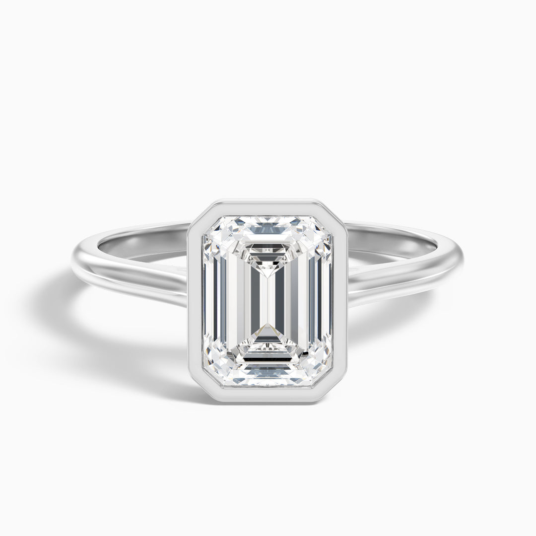 Dalia Emerald Cut Bezel Set Lab Grown Diamond Ring