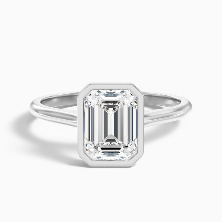 Dalia Emerald Cut Bezel Set Lab Grown Diamond Ring