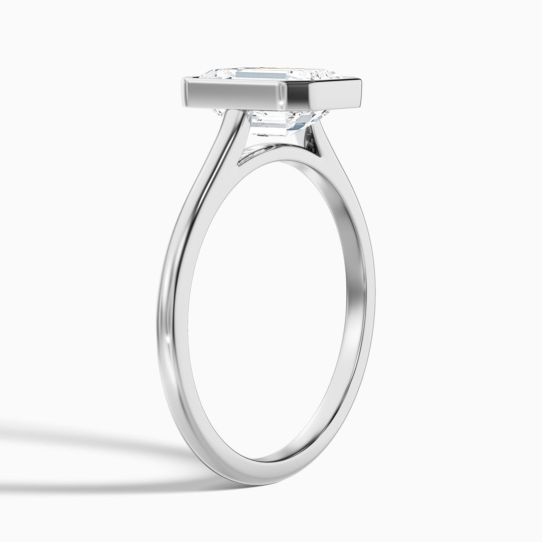 Dalia Emerald Cut Bezel Set Lab Grown Diamond Ring