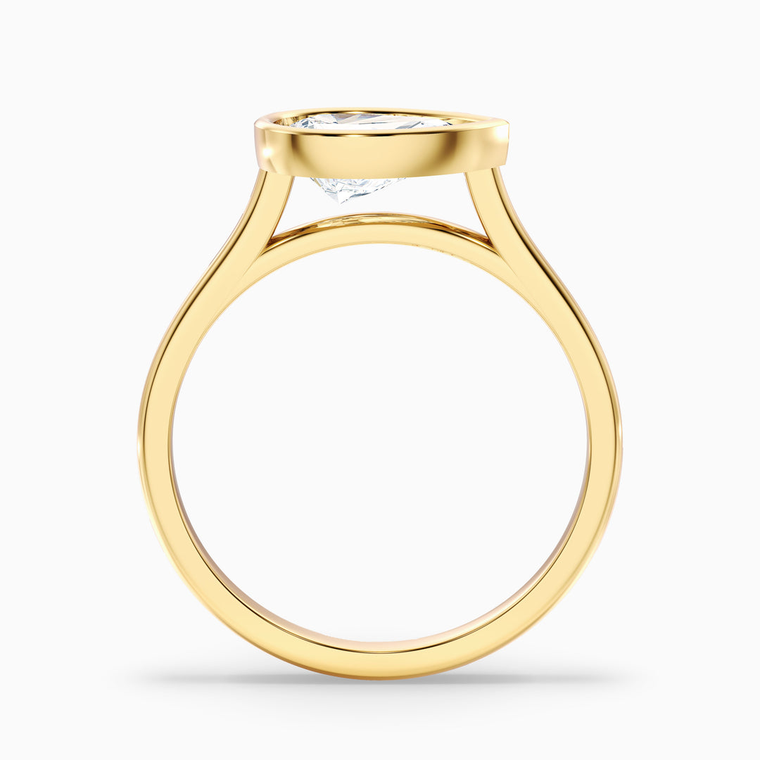 London Pear Cut East West Bezel Lab Grown Diamond Engagement Ring