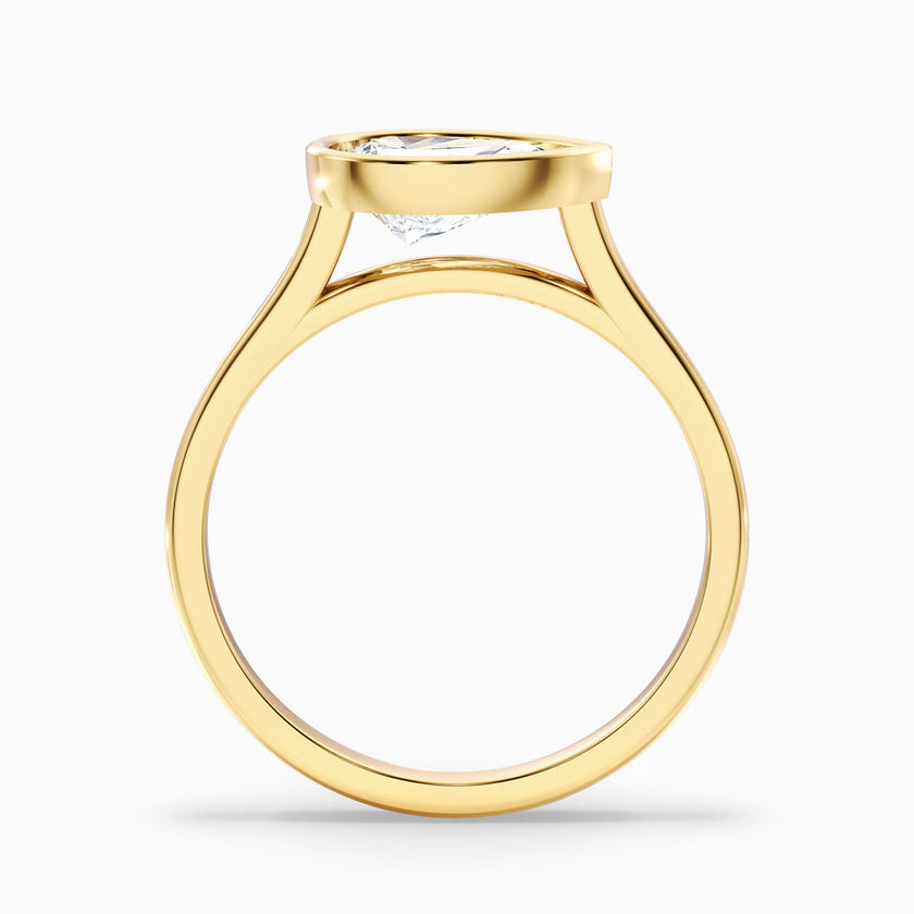 London Pear Cut East West Bezel Lab Grown Diamond Engagement Ring
