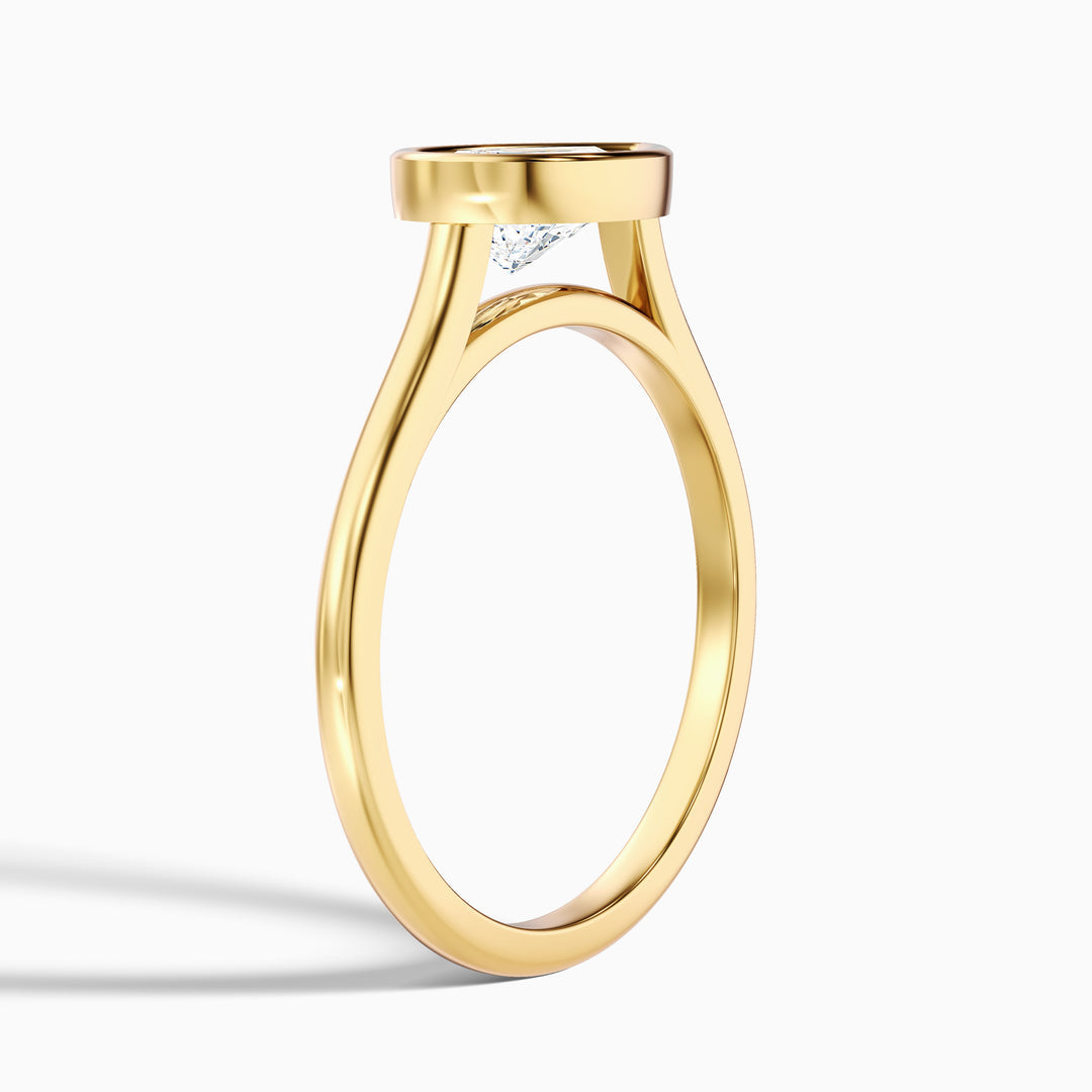 London Pear Cut East West Bezel Lab Grown Diamond Engagement Ring