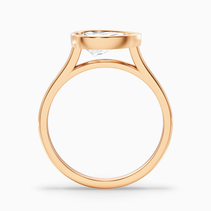 London Pear Cut East West Bezel Lab Grown Diamond Engagement Ring