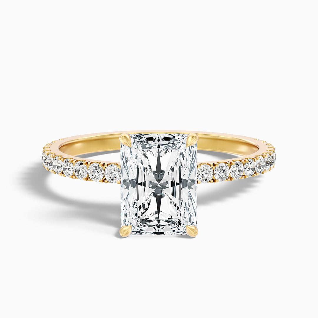 Naia Radiant Cut Hidden Halo Pave Lab Grown Diamond Ring