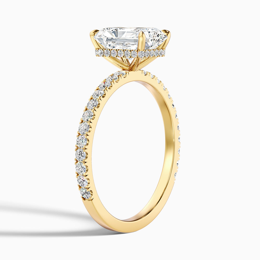 Naia Radiant Cut Hidden Halo Pave Lab Grown Diamond Ring