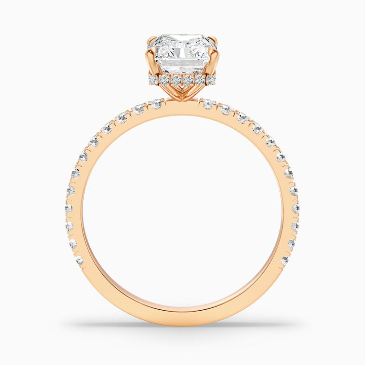 Naia Radiant Cut Hidden Halo Pave Lab Grown Diamond Ring